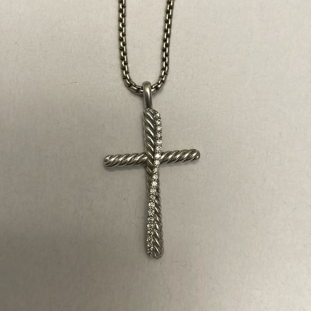 David Yurman Diamond and Cable Cross